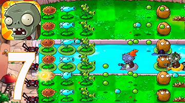 Plants vs. Zombies - Gameplay Walkthrough Part 7 - Pooll levels 4-7(iOS, Android)