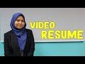 Sample of Video Resume (Visume)