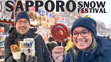 SAPPORO SNOW FESTIVAL 2024! Japanese Street Food Tour🇯🇵❄️