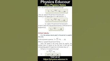 Motion in a Vertical Circle | Free Physics Notes | Physics EduCour