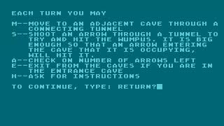 ATARI 8BIT XL XE Hunt the Wumpus By Unknown Author LOOK ATARIMANIA COM 400 800 600 1200