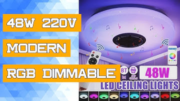 48W 220V Modern RGB Dimmable Music Ceiling Lamp Remote & APP Control LED Ceiling Lights Home bluetoo