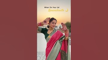 When Its Your 1st Karwachauth 🌙| #viralvideo  #shorts #karwachauthlook #transition #husband #wife