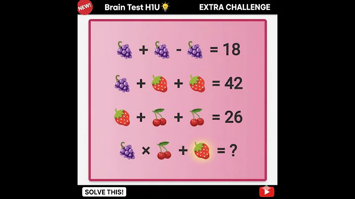 Maths fruit 🍓🍒🍇 Puzzle 🧩 for champion 🏆 only #viral #shorts #creative #maths #puzzlechallenge