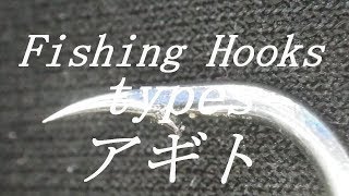 Fishing Hooks・釣り針の形と特徴、各部名称、釣針の名称