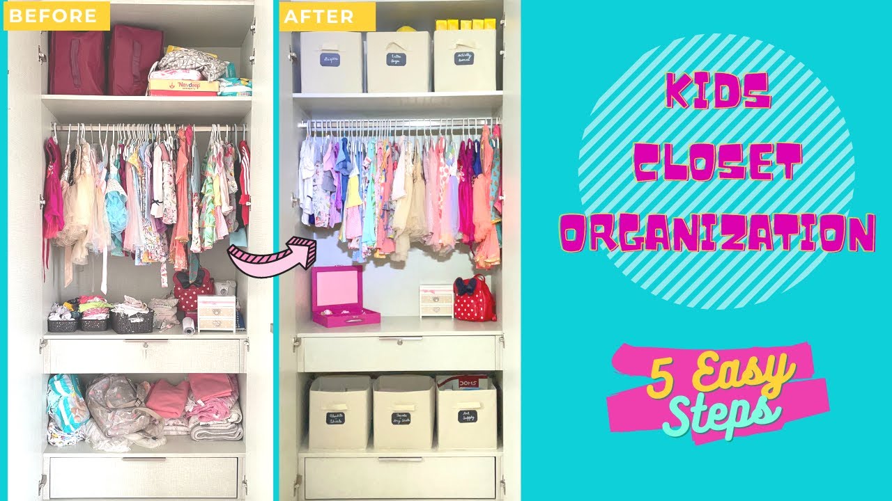 HOW TO ORGANIZE KIDS CLOSET // KIDS WARDROBE ORGANIZATION IN 5 SIMPLE ...