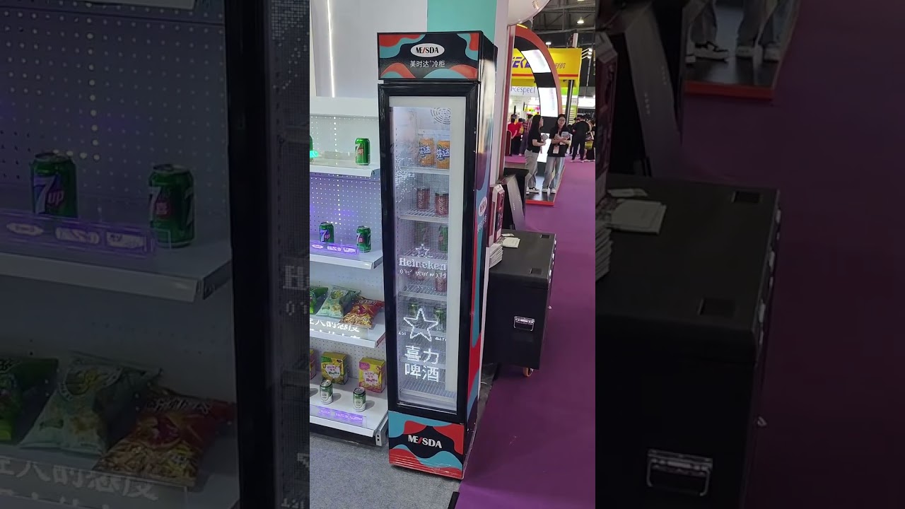 Transparent Mini LED Display on Fridge