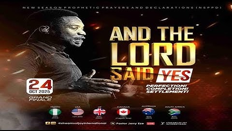 AND THE LORD SAID YES; PERFECTION, COMPLETION, SETTLEMENT! [DAY 5] || NSPPD || 24TH OCTOBER 2025