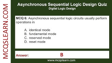 Asynchronous Sequential Logic Design Quiz Questions Answers | Logic Design Notes PDF | DLD Ch 2 Quiz