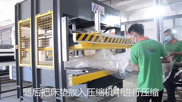 Fully automatic mattress compression and rolling packing machine