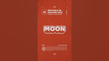 Editable 3D Outline Text Effect Adobe Illustrator