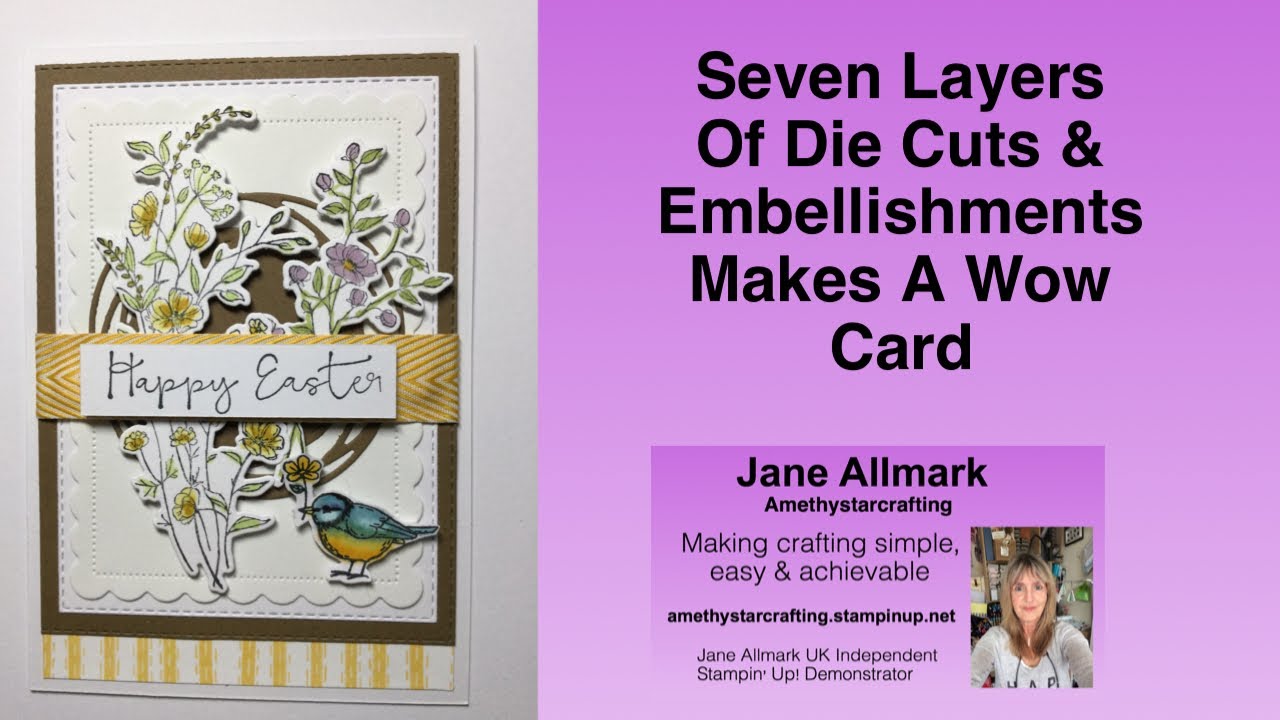 Make a Wow card using 7 layers of die cuts & embellishments - YouTube