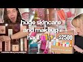 2500 huge makeup and skincare haul pr package unboxing