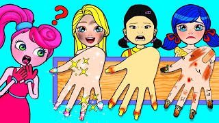 Oh! Who Can Win The Nail Contest? - Rich Ladybug VS Poor Rapunzel | DIY Paper Dolls & Cartoon