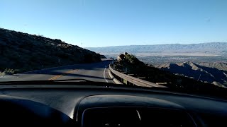Driving down the Palms to Pines Scenic Byway from Idyllwild to Palm Springs California