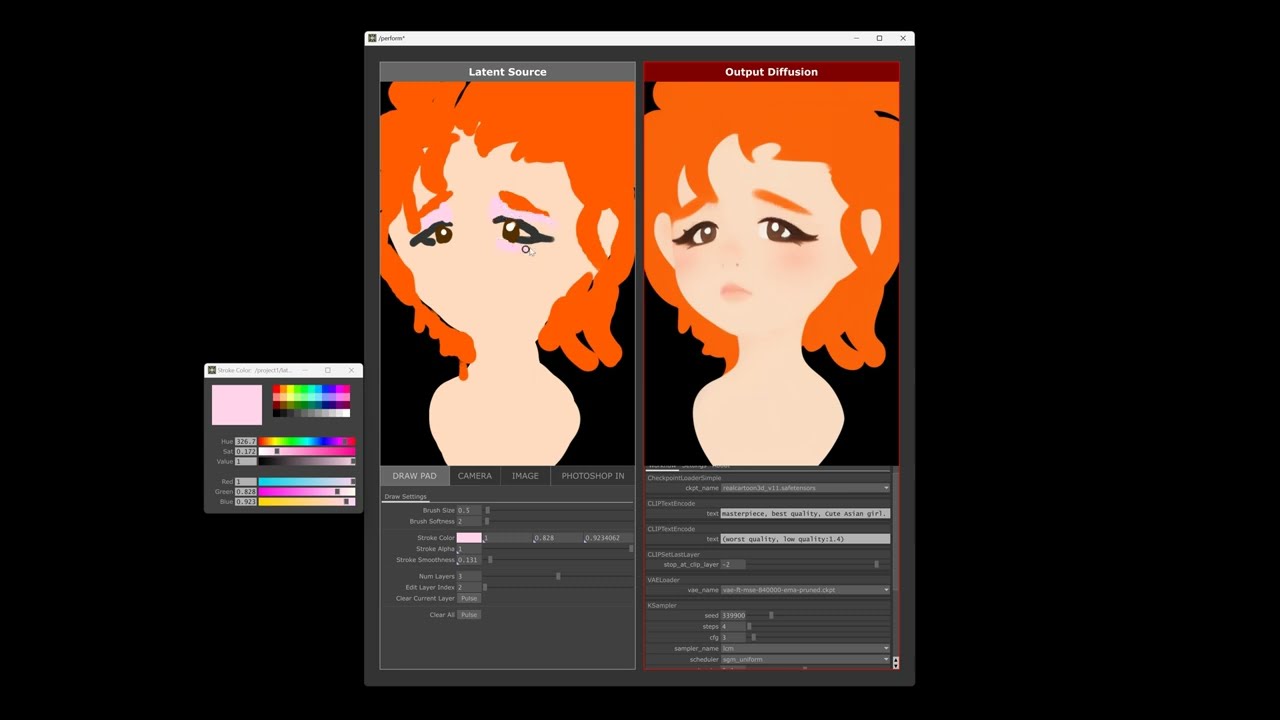 Touchdesigner, Stable Diffusion Comfyui test.