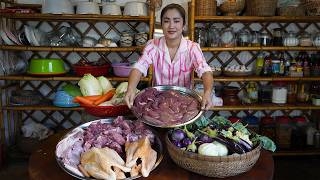 Mommy Sreypov:  Yummy Chab chhay soup cooking with country style - Family food cooking