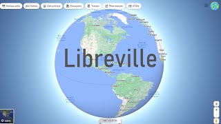 Where on the map is the capital of Gabon - Libreville