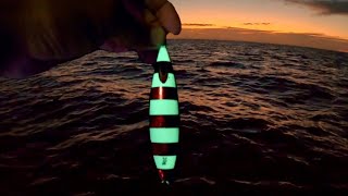 Slow Pitch JIGGING at Night With Glow Jigs