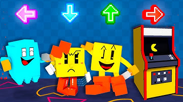 FNF Character Test | Gameplay VS Minecraft Animation | Pacman | Ms Pacman | Pacman Arcade | Inky