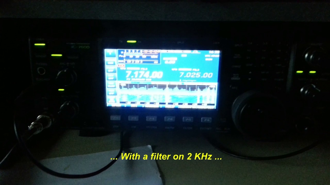 ICOM IC 7600 et 1/4 d'onde sur 7 MHz. - YouTube