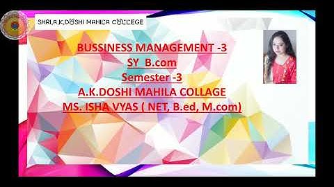 Sy bcom BM lecture 30 by Pro. Ms.isha vyas