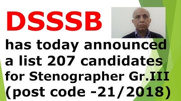 #dsssb result of stenographer 21/2018