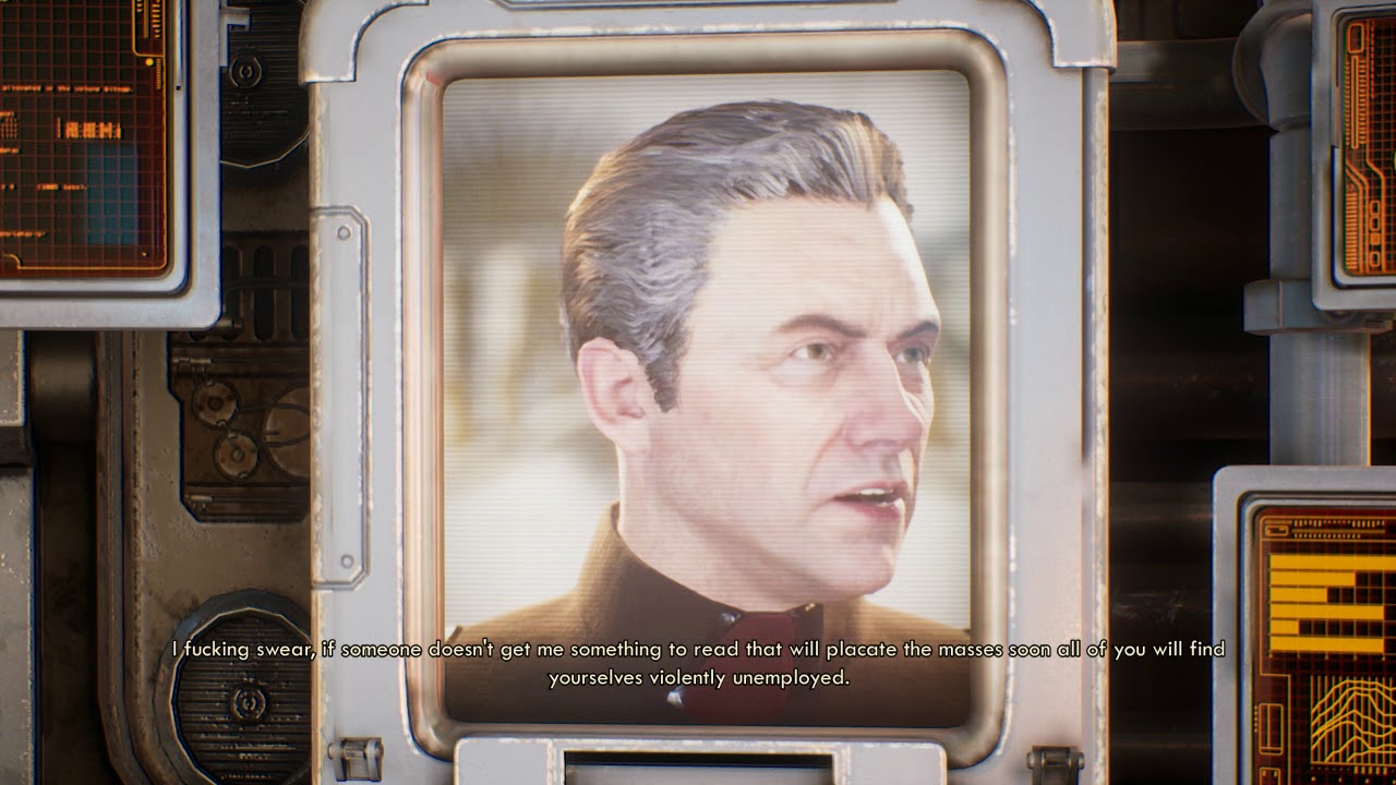 (The Outer Worlds) Halcyon Chairman Rockwell presentation video