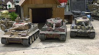 Many RC Tanks - lots of Tiger I, RC Trucks King Tiger Panzer Leopard 2A6 Modell Leben Erfurt 2023 4K
