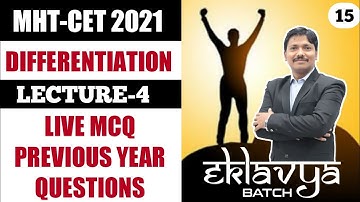 Differentiation Live MCQ Practice Lecture 4 Eklavya Batch MHT-CET & JEE Mains | Dinesh Sir