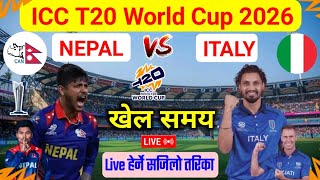 Nepal Vs Italy T20 World Cup 2026 Match | Italy vs Nepal Live | Icc T20 World Cup 2026 Nepal screenshot 1