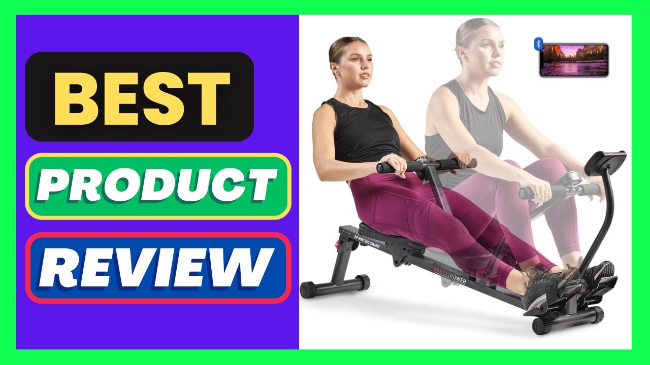 Sunny Health & Fitness Compact Adjustable Rowing Machine with 12