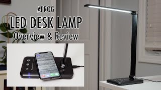 LED Desk Lamp with Wireless Charger Review (by AFROG)