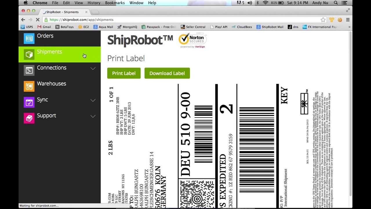 ShipRobot Demo Video YouTube