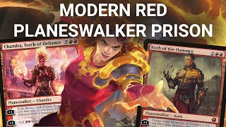 DRESSED TO KILL! Modern Mono-Red Planeswalker Prison. Chandra, Koth, Blood Moon, Ensnaring Fable MTG