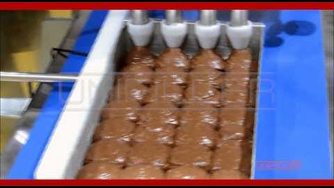 Multi Station depositing of soft Brownie Batter