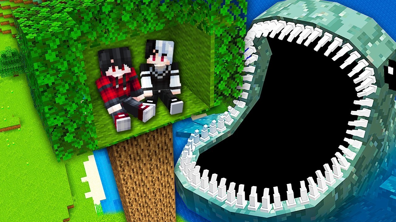 ถ้าเกิด!! ผมสร้างบ้านต้นไม้ แต่กับเจอ สัตว์ใต้ทะเลลึก The Bloop จะรอดไหม - (Minecraft TheBloop)