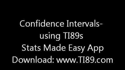 Confidence Intervals on the TI89