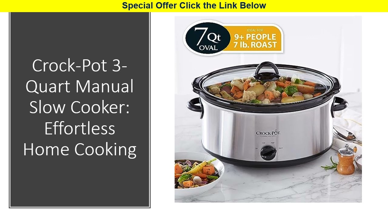 Crock-Pot 3-Quart Manual Slow Cooker: Effortless Home Cooking