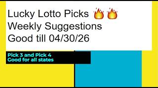 🔥💰Lucky Lotto Picks Weekly Suggestions Pick 3 & 4 | Good till 04/30/26