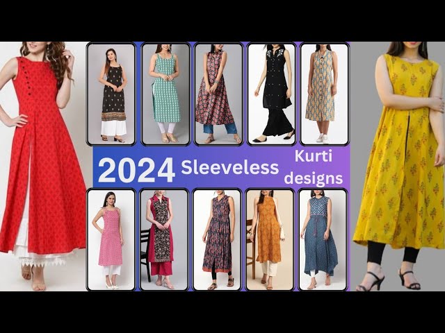 Sleeveless Kurti Designs | Kurti designs, Simple kurta designs, Cotton kurti  designs