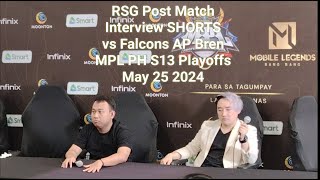 RSG Post Match Interview Shorts vs Falcons AP Bren | MPL PH S13 Playoffs May 25 2024