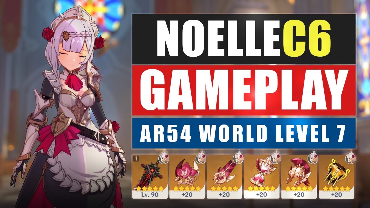 C6 Noelle Lvl90 Main DPS Gameplay | Genshin Impact 1.2