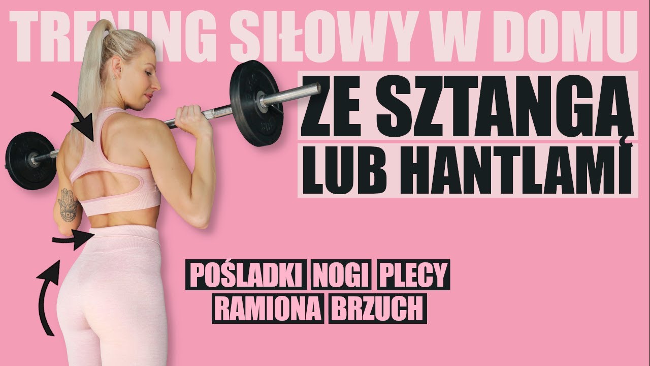 TRENING ZE SZTANGĄ (lub hantlami) | KOBIECA SYLWETKA 👙| obwodowy trening siłowy | Agata Zając