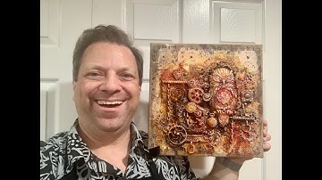 Steampunk Owl Mixed Media Canvas FULL