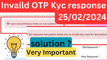 ✅ Solution PF Website Invaild OTP Kyc response decryption failed error 25 feb