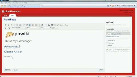PBWiki - Creating a New Page