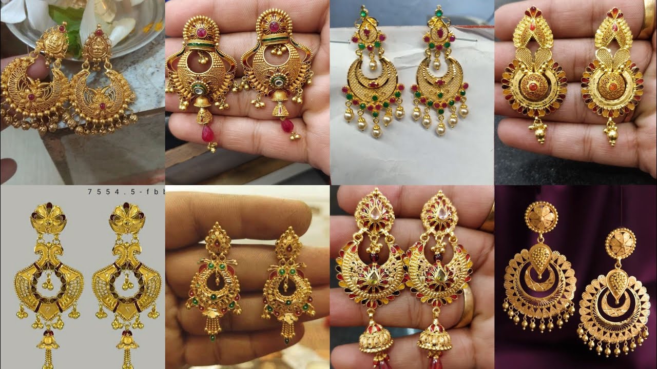 fancy 22 carat gold earring design idea // brijbala design 2022 // gold ...