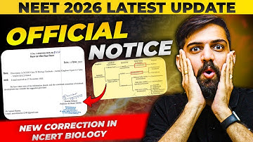 Major Changes in New NCERT 2026 | NEET 2026 Latest Update | NEET 2026 NTA Latest Update