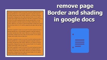 How to remove page Border and shading in google docs